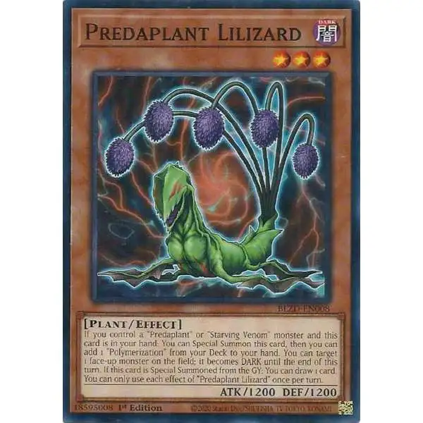 YuGiOh Trading Card Game Blazing Dominion Common Predaplant Lilizard BLZD-EN008
