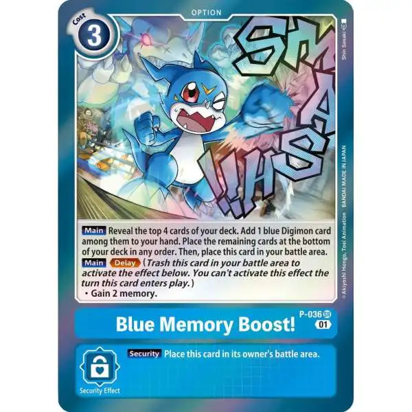 Trading Card Game Advanced Booster Digimon Generation Promo Blue Memory Boost! P-036 [Reprint]