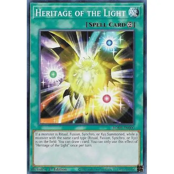 YuGiOh Trading Card Game Burst of Destiny Common Heritage of the Light BODE-EN000