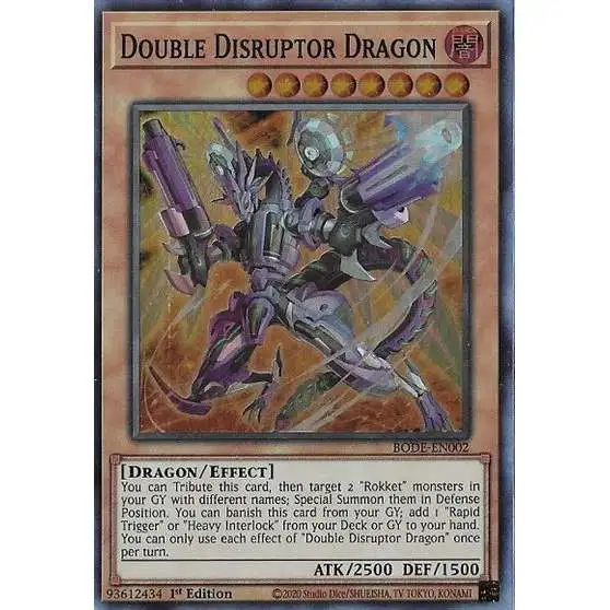 YuGiOh Trading Card Game Burst of Destiny Super Rare Double Disruptor Dragon BODE-EN002