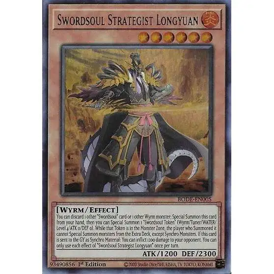 YuGiOh Trading Card Game Burst of Destiny Ultra Rare Swordsoul Strategist Longyuan BODE-EN005