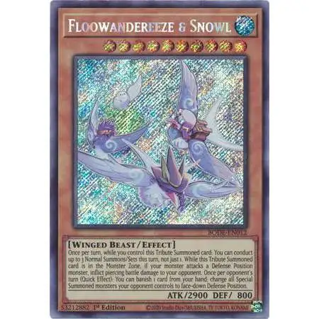 YuGiOh Trading Card Game Burst of Destiny Secret Rare Floowandereeze & Snowl BODE-EN012