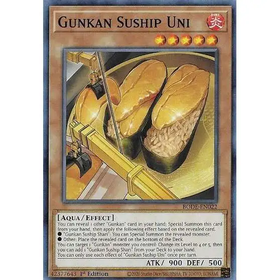 YuGiOh Trading Card Game Burst of Destiny Common Gunkan Suship Uni BODE-EN022