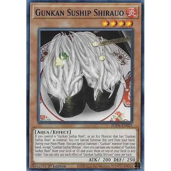 YuGiOh Trading Card Game Burst of Destiny Common Gunkan Suship Shirauo BODE-EN023