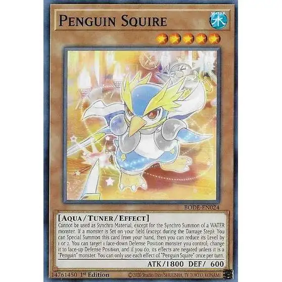 YuGiOh Trading Card Game Burst of Destiny Common Penguin Squire BODE-EN024