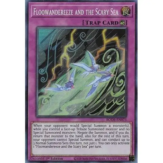 YuGiOh Trading Card Game Burst of Destiny Super Rare Floowandereeze and the Scary Sea BODE-EN075