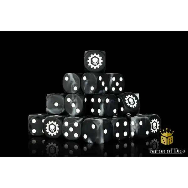 Baron Of Dice 6-Sided d6 Iron Cog Dice Pack [25-Count Rounded]