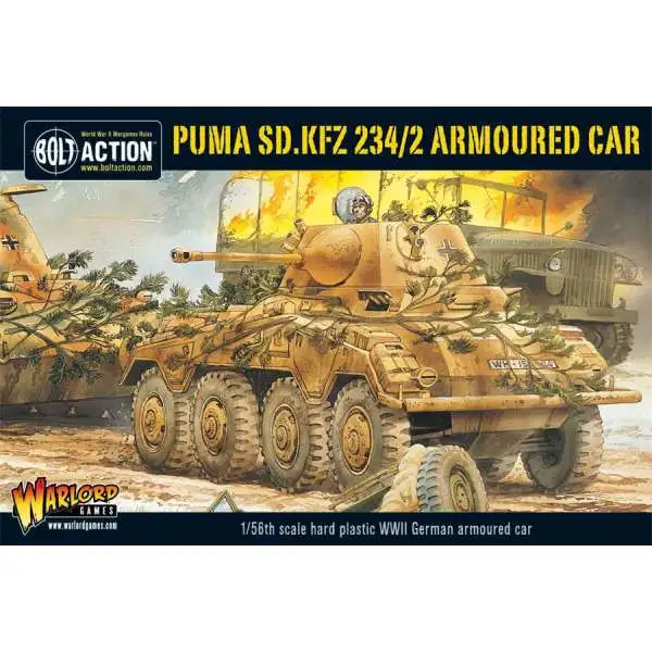 Bolt Action WWII Wargame Axis Puma, SD. KFZ 234/2 Armoured Car Miniatures