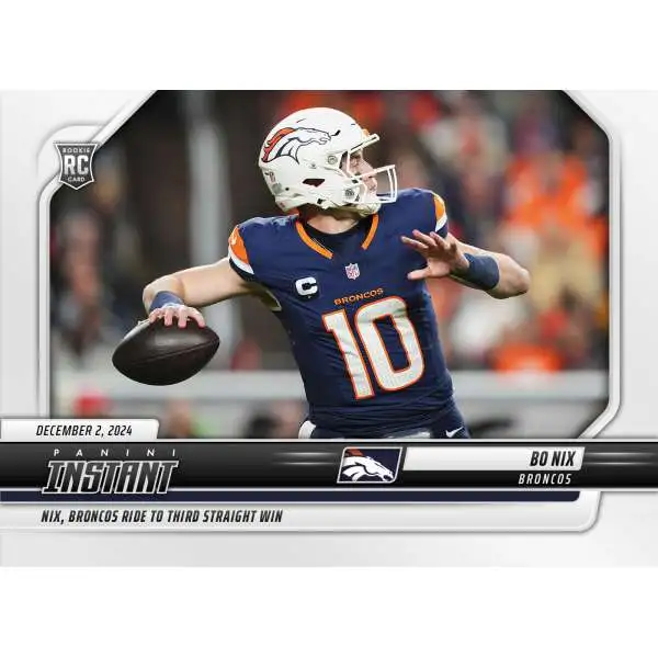 NFL Denver Broncos 2024 Instant Football Bo Nix #189 [Rookie, Third Straight Win]