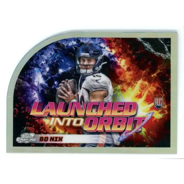 NFL Topps 2024 Chrome Cosmic Football Launched Into Orbit Bo Nix LIO-6 [Rookie]