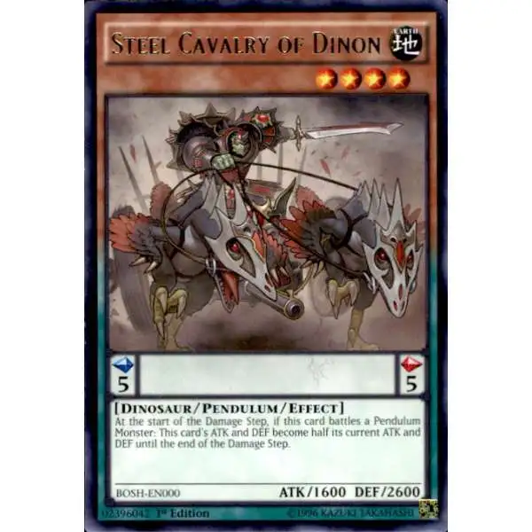 YuGiOh Breakers of Shadow Rare Steel Cavalry of Dinon BOSH-EN000