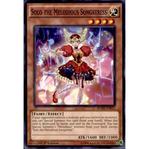 YuGiOh Breakers of Shadow Common Solo the Melodious Songstress BOSH-EN012