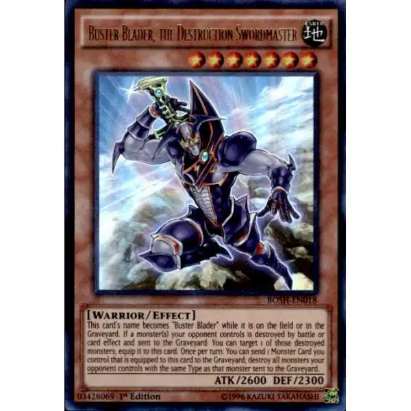 YuGiOh Breakers of Shadow Ultra Rare Buster Blader, the Destruction Swordmaster BOSH-EN018