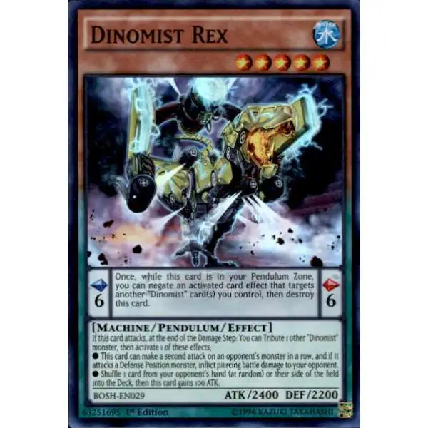 YuGiOh Breakers of Shadow Super Rare Dinomist Rex BOSH-EN029