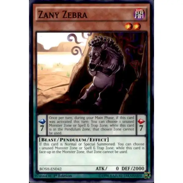 YuGiOh Breakers of Shadow Common Zany Zebra BOSH-EN042