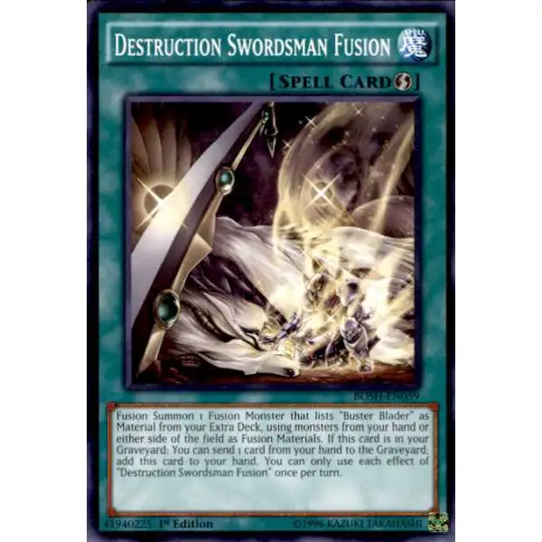 YuGiOh Breakers of Shadow Common Destruction Swordsman Fusion BOSH-EN059