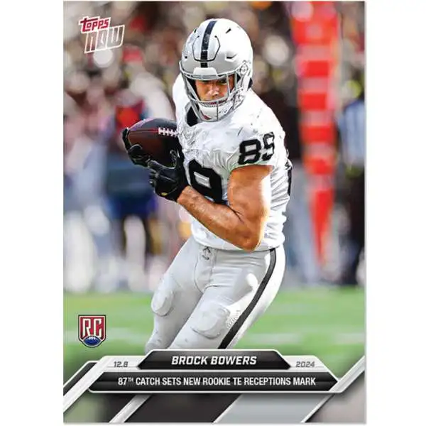 NFL Las Vegas Raiders 2024 NOW Football Brock Bowers #15 [Rookie, 87th Catch Sets New Rookie TE Receptions Mark]