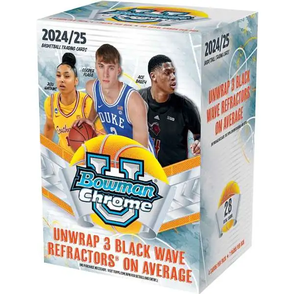 NCAA Topps 2024-25 Bowman University Chrome Basketball Trading Card BLASTER Box [7 Packs]