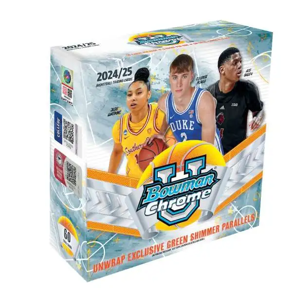 NCAA Topps 2024-25 Bowman University Chrome Basketball Trading Card MEGA Box [6 Packs]