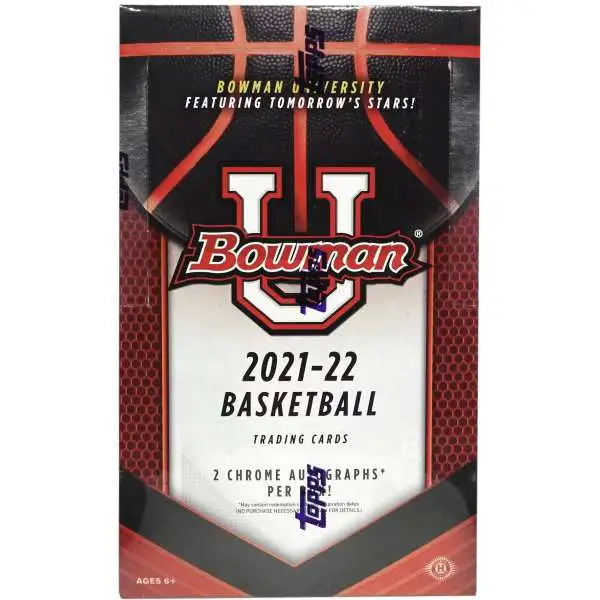 Bowman 2021-22 University Basketball Trading Card HOBBY Box [2 Chrome Autographs]