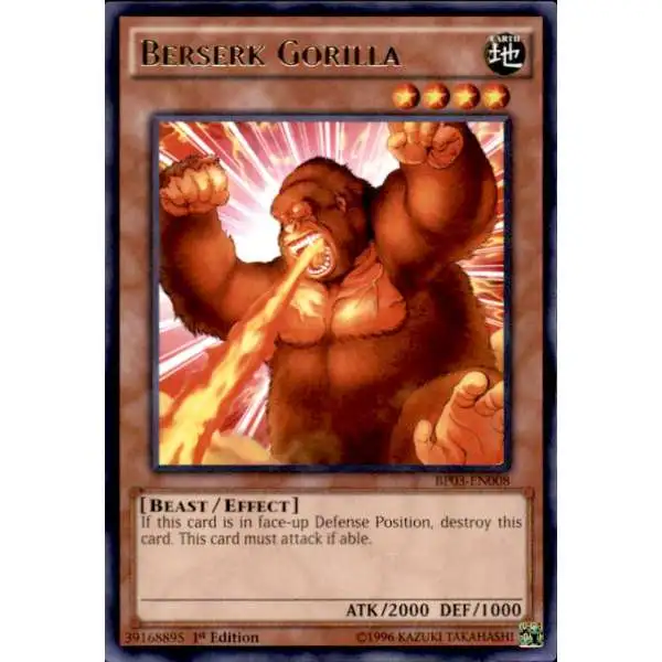 YuGiOh Battle Pack 3 Monster League Rare Berserk Gorilla BP03-EN008