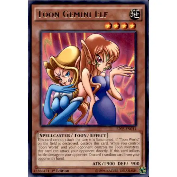 YuGiOh Battle Pack 3 Monster League Rare Toon Gemini Elf BP03-EN014