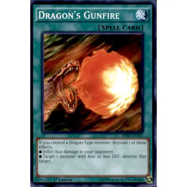 YuGiOh Battle Pack 3 Monster League Common Dragon's Gunfire BP03-EN141