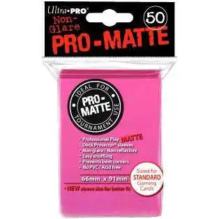 Ultra Pro Card Supplies Non-Glare Pro-Matte Bright Pink Standard Card Sleeves [50 Count]