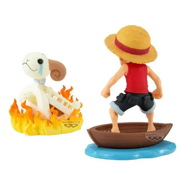One Piece World Collectable Figure WCF Log Stories Monkey D. Luffy & Going Merry 3.1-Inch Collectible PVC Figure