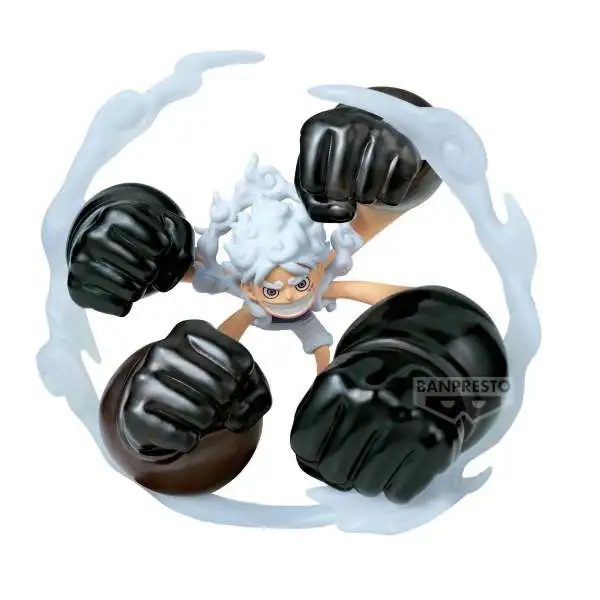 One Piece World Collectable Figure Special Monkey D. Luffy GEAR5 Gum-Gum Dawn Gatling 4.7-Inch Collectable Figure