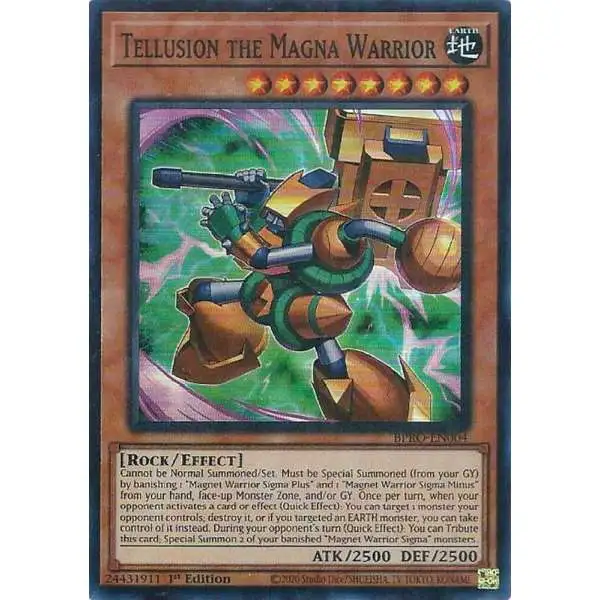 YuGiOh Trading Card Game Burst Protocol Super Rare Tellusion the Magna Warrior BPRO-EN004
