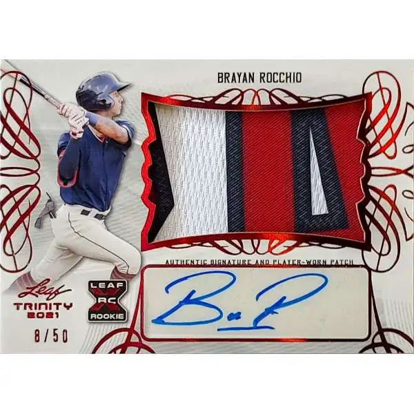 MLB Leaf Trinity 2021 Brayan Rocchio PA-BR1 [(8/50) Signature and Worn Patch]