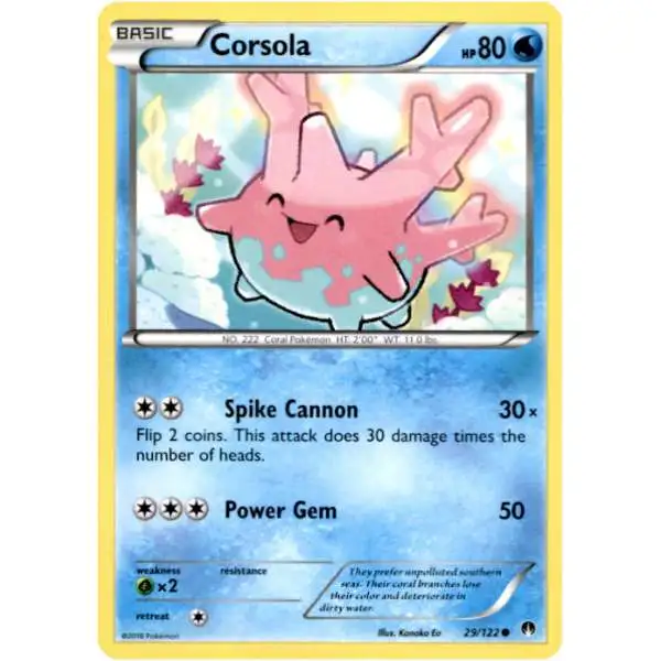 Pokemon Trading Card Game XY BREAKpoint Common Corsola #29