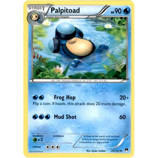 Pokemon Trading Card Game XY BREAKpoint Uncommon Palpitoad #34