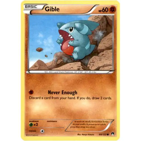 Pokemon Trading Card Game XY BREAKpoint Common Gible #68