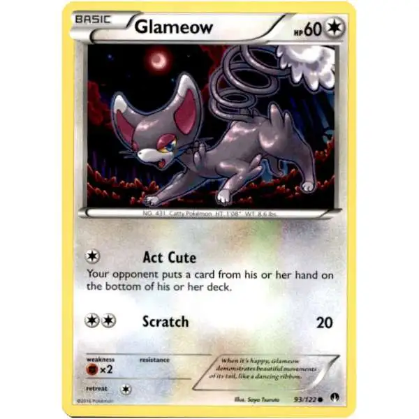Pokemon Trading Card Game XY BREAKpoint Common Glameow #93