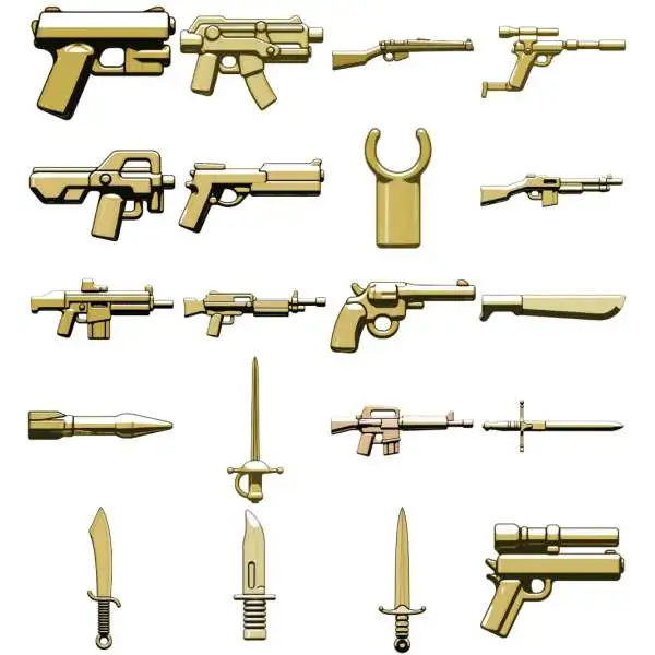BrickArms Random Lot of 20 Tan Weapons & Accessories 2.5-Inch