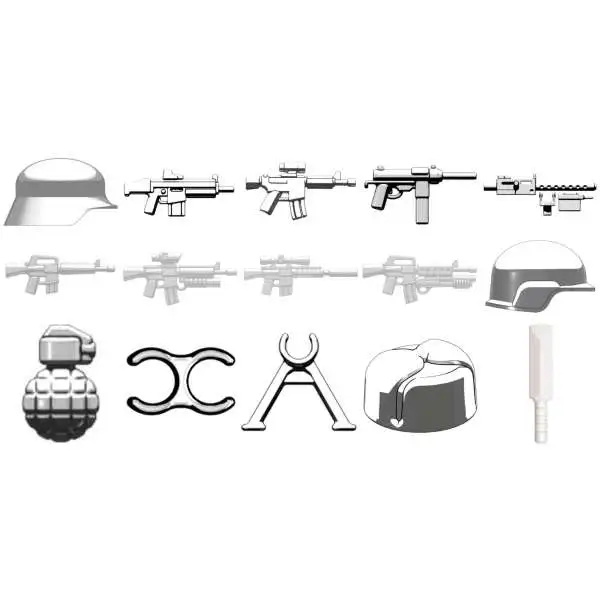 BrickArms Random Lot of 15 White Weapons & Accessories 2.5-Inch