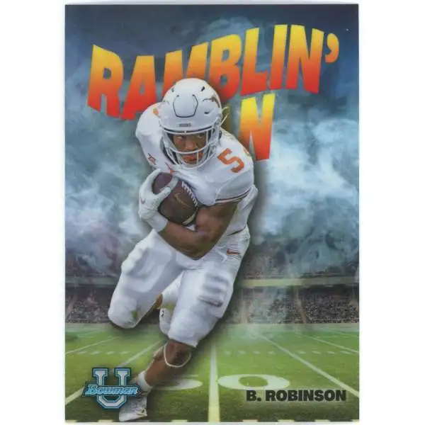 NFL Texas Longhorns 2022 Bowman University Chrome Bijan Robinson RM-1 [Ramblin Man, Pre-Rookie]