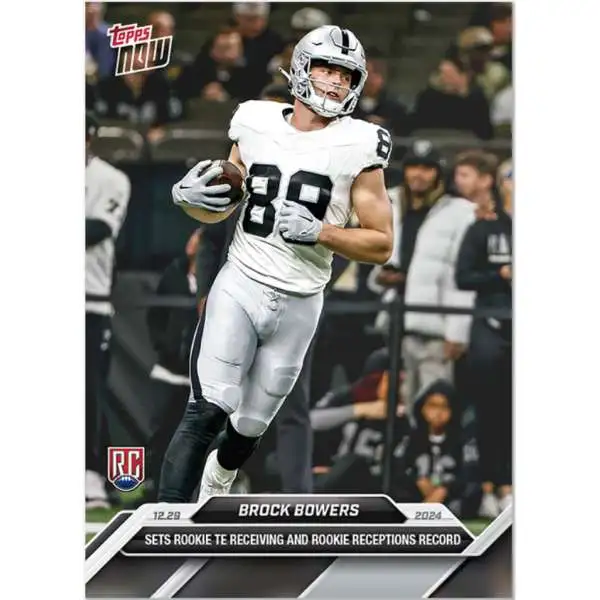 NFL Las Vegas Raiders 2024 NOW Football Brock Bowers #17 [Rookie, Sets Rookie TE Receiving & Receptions Record]