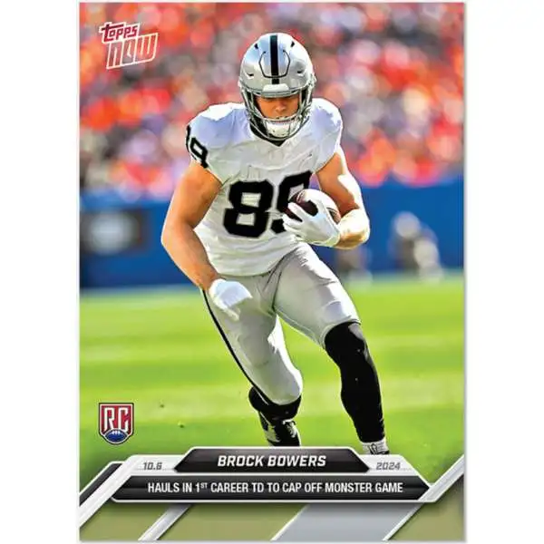 NFL Las Vegas Raiders 2024 NOW Football Brock Bowers #7 [Rookie, Hauls in 1st Career TD to Cap Off Monster Game]