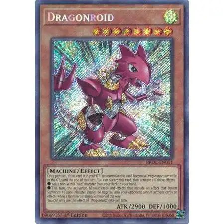 YuGiOh Trading Card Game Brothers of Legend Secret Rare Dragonroid BROL-EN011