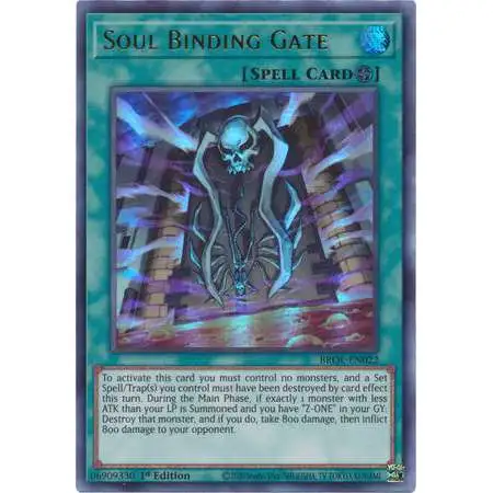 YuGiOh Trading Card Game Brothers of Legend Ultra Rare Soul Binding Gate BROL-EN022