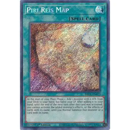 YuGiOh Trading Card Game Brothers of Legend Secret Rare Piri Reis Map BROL-EN023