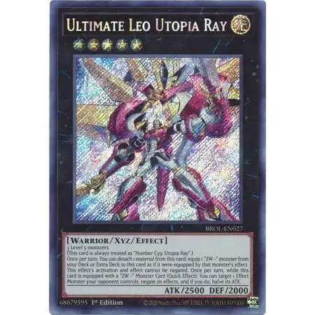 YuGiOh Trading Card Game Brothers of Legend Secret Rare Ultimate Leo Utopia Ray BROL-EN027