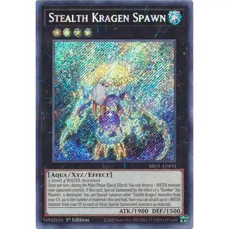 YuGiOh Trading Card Game Brothers of Legend Secret Rare Stealth Kragen Spawn BROL-EN031