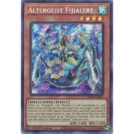 YuGiOh Trading Card Game Brothers of Legend Secret Rare Altergeist Fijialert BROL-EN047
