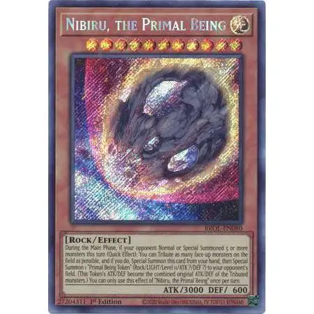 YuGiOh Trading Card Game Brothers of Legend Secret Rare Nibiru, the Primal Being BROL-EN080