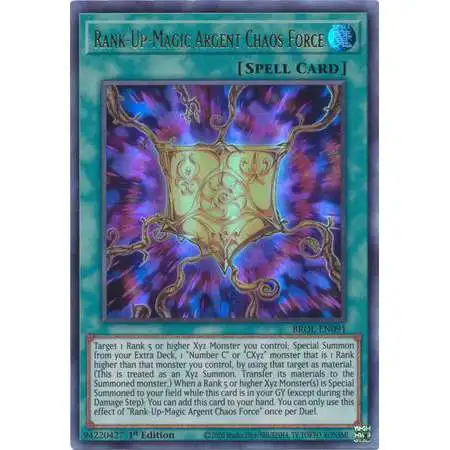 YuGiOh Trading Card Game Brothers of Legend Ultra Rare Rank-Up-Magic Argent Chaos Force BROL-EN091