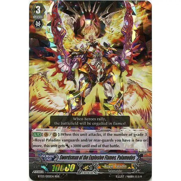 Cardfight Vanguard Demonic Lord Invasion Triple Rare Swordsman of the Explosive Flames, Palamedes BT03-005